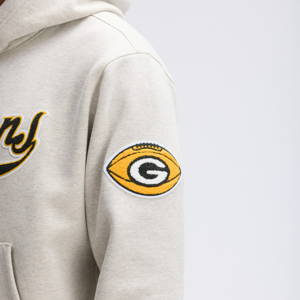 Green Bay Packers IconicFleece Tipped Hoodie - Oatmeal cheap