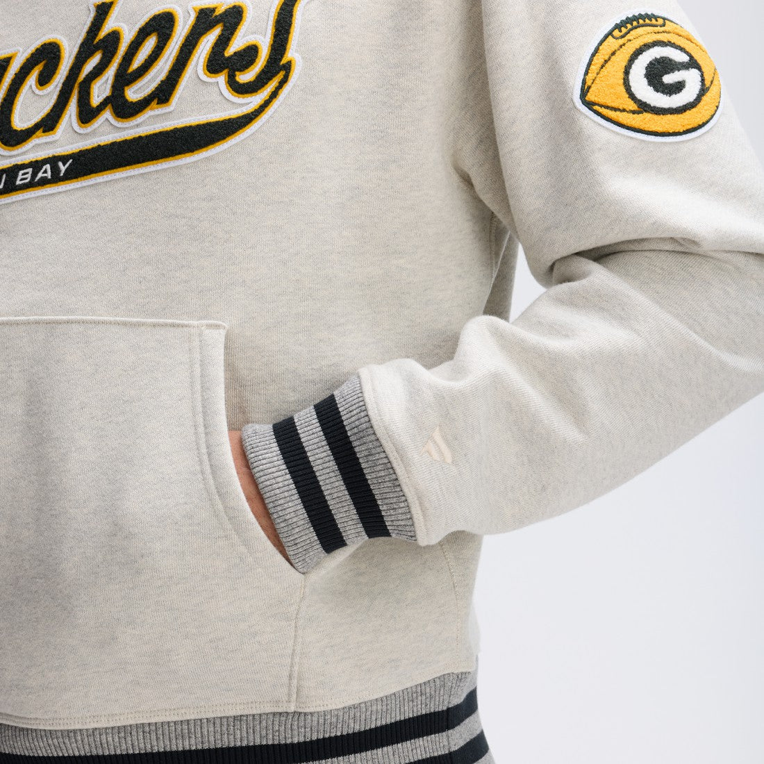Green Bay Packers IconicFleece Tipped Hoodie - Oatmeal cheap
