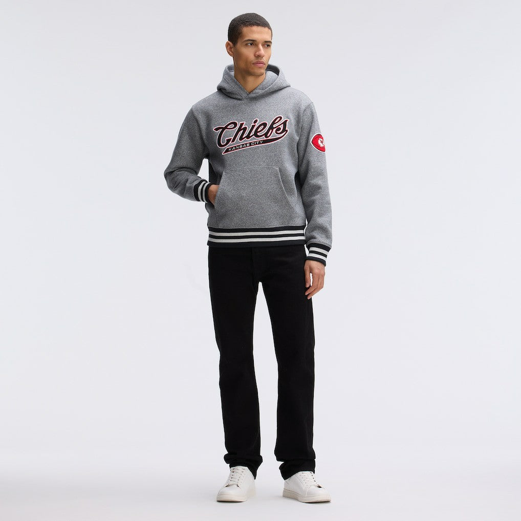 Kansas City Chiefs IconicFleece Tipped Hoodie - Athletic Heather Gray sale