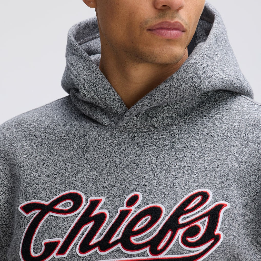 Kansas City Chiefs IconicFleece Tipped Hoodie - Athletic Heather Gray sale