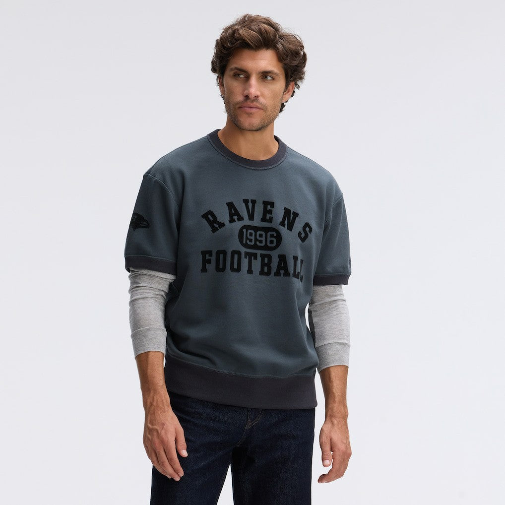 Baltimore Ravens IconicFleece Short Sleeve Sweatshirt - Charcoal on sale