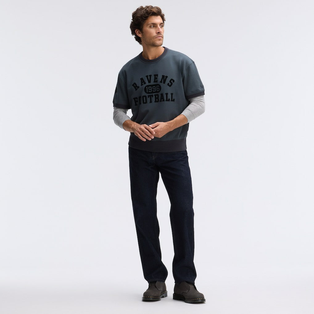 Baltimore Ravens IconicFleece Short Sleeve Sweatshirt - Charcoal on sale