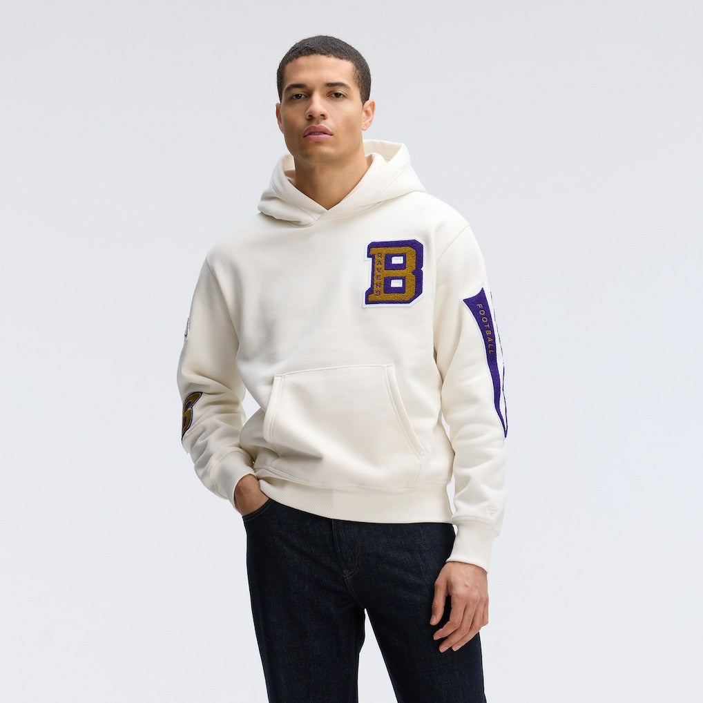Baltimore Ravens IconicFleece Letterman Hoodie - Oatmeal for sale