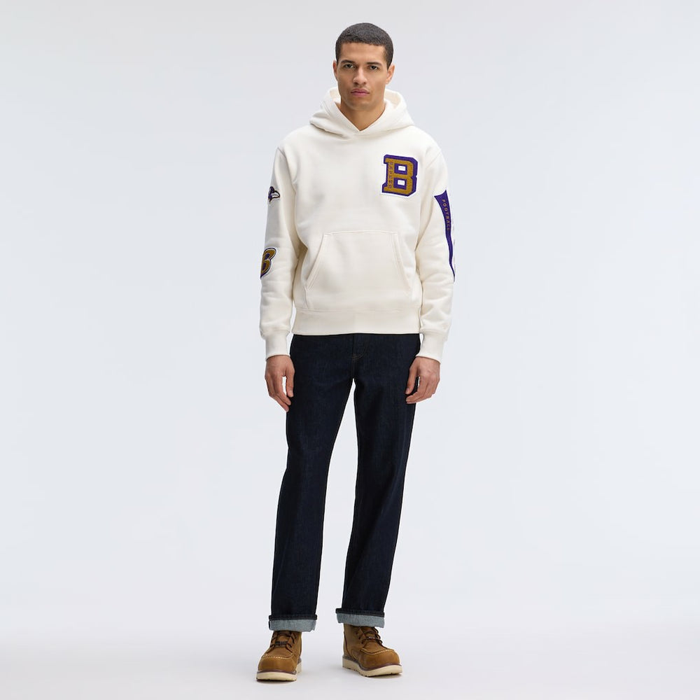 Baltimore Ravens IconicFleece Letterman Hoodie - Oatmeal for sale