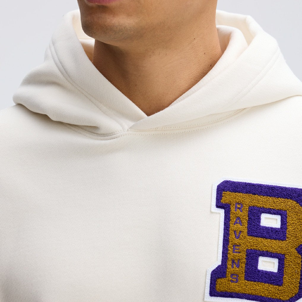 Baltimore Ravens IconicFleece Letterman Hoodie - Oatmeal for sale