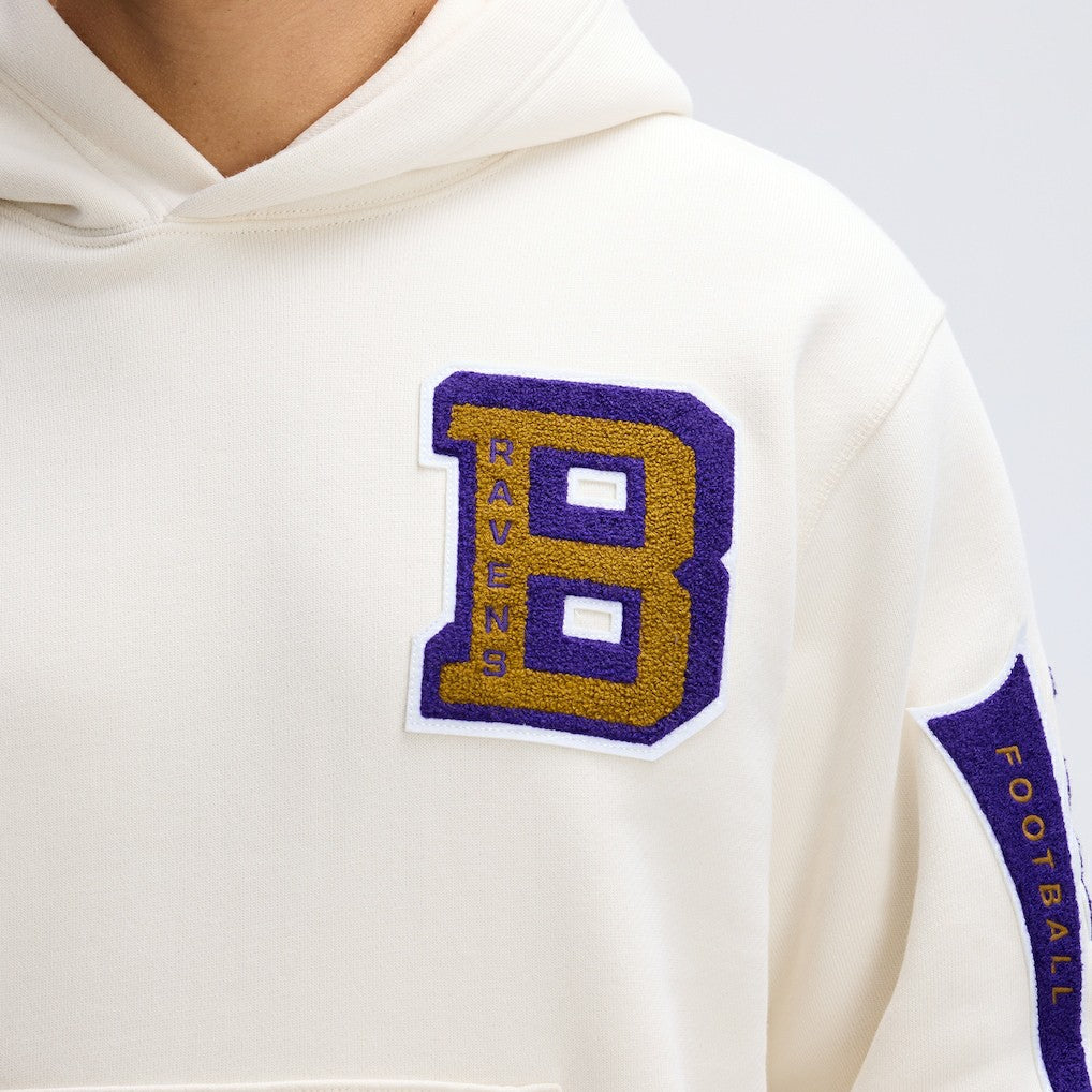 Baltimore Ravens IconicFleece Letterman Hoodie - Oatmeal for sale