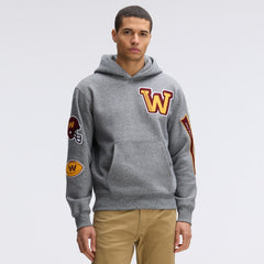 Washington Commanders IconicFleece Letterman Hoodie - Athletic Heather Gray on sale