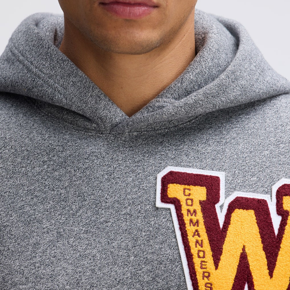 Washington Commanders IconicFleece Letterman Hoodie - Athletic Heather Gray on sale
