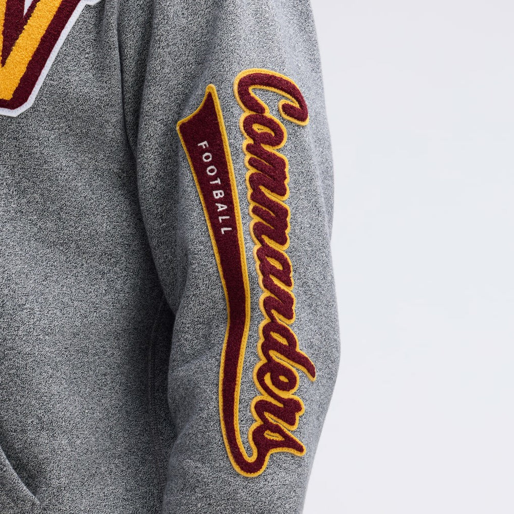 Washington Commanders IconicFleece Letterman Hoodie - Athletic Heather Gray on sale