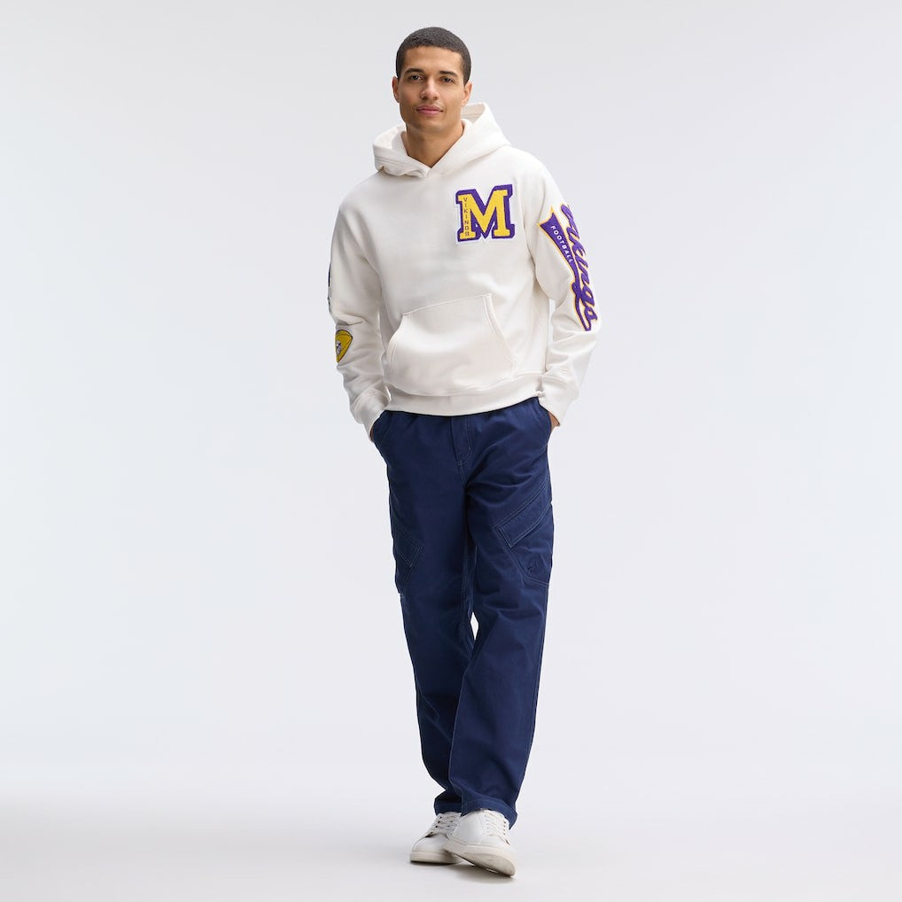 Minnesota Vikings IconicFleece Letterman Hoodie - Oatmeal sale