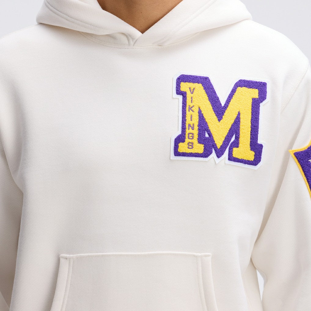 Minnesota Vikings IconicFleece Letterman Hoodie - Oatmeal sale
