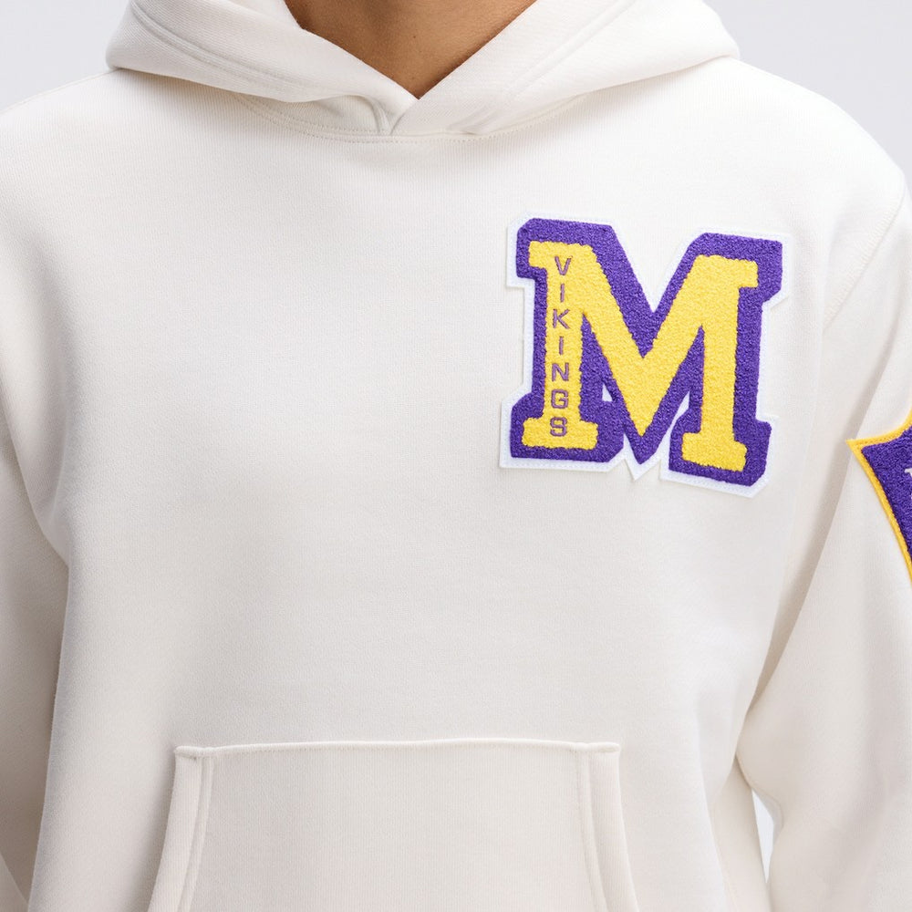 Minnesota Vikings IconicFleece Letterman Hoodie - Oatmeal sale