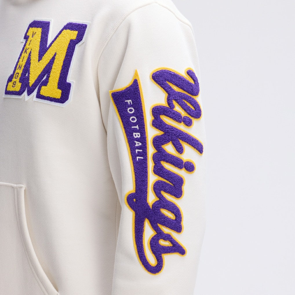 Minnesota Vikings IconicFleece Letterman Hoodie - Oatmeal sale