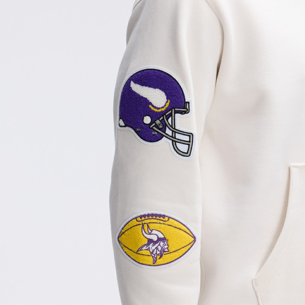 Minnesota Vikings IconicFleece Letterman Hoodie - Oatmeal sale