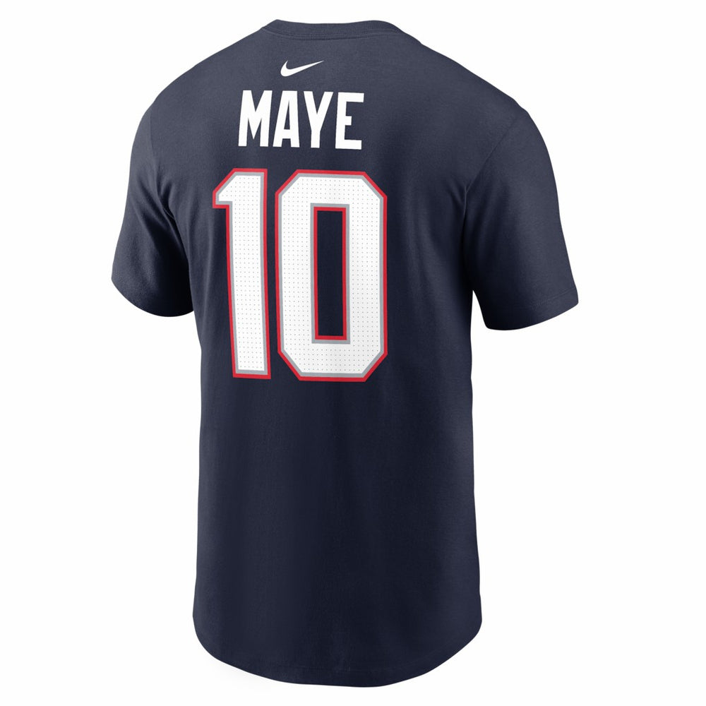 Drake Maye New England Patriots Super Bowl LX Patch Name & Number T-Shirt - Navy for sale