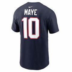 Drake Maye New England Patriots Super Bowl LX Patch Name & Number T-Shirt - Navy for sale