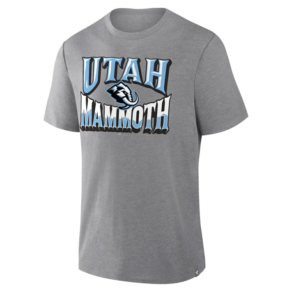 Utah Mammoth Fanatics Tribute Tri-Blend T-Shirt - Heather Gray T-shirts