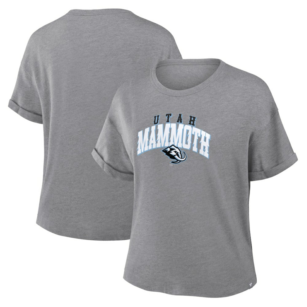 Utah Mammoth Fanatics Women's Tribute Tri-Blend Boxy T-Shirt - Heather Gray T-shirts
