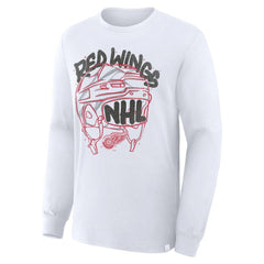 Detroit Red Wings Fanatics Star Helmet Legacy Long Sleeve T-Shirt - White T-shirts