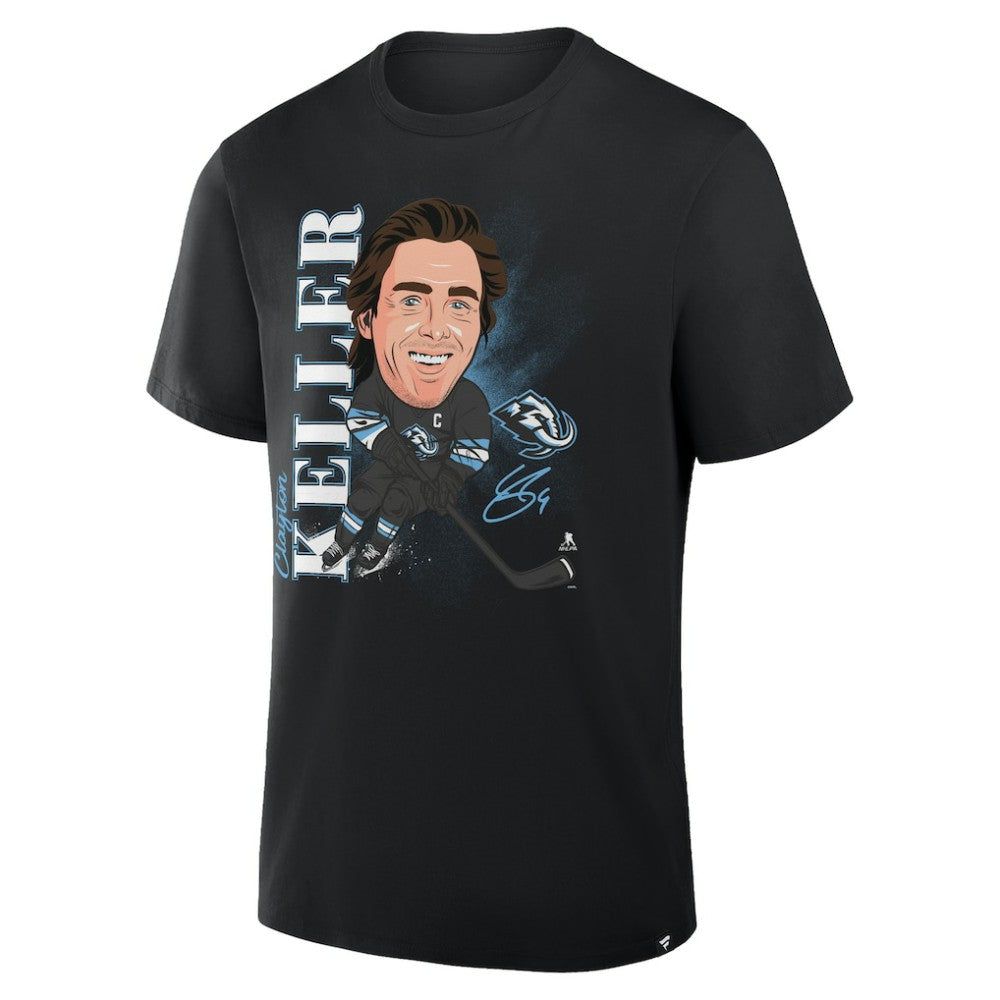 Clayton Keller Utah Mammoth Fanatics Caricature Player T-Shirt - Black T-shirts