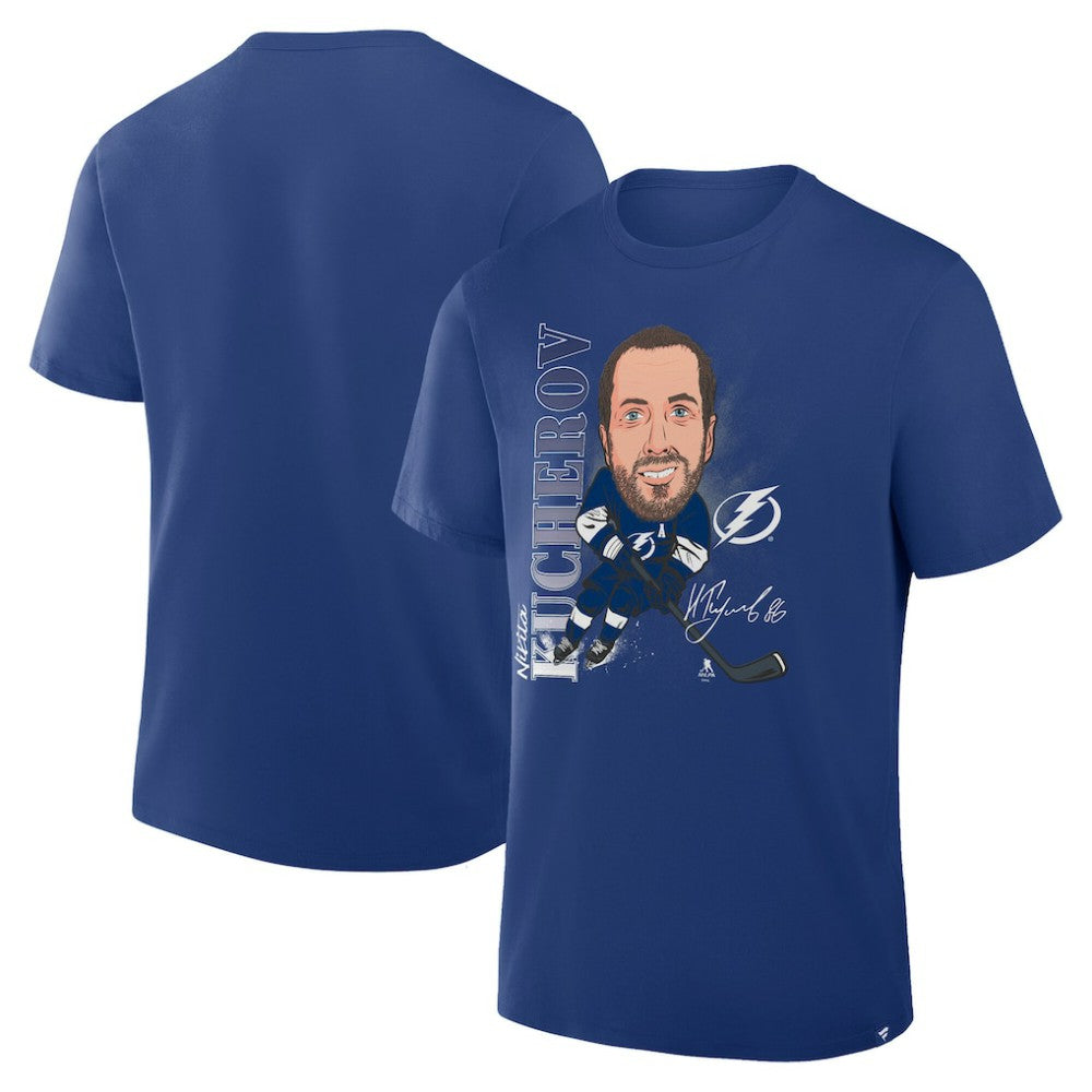 Nikita Kucherov Tampa Bay Lightning Fanatics Caricature Player T-Shirt - Blue T-shirts