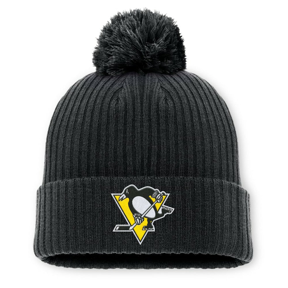Pittsburgh Penguins Fanatics 2025 NHL Global Series Sweden Cuffed Knit Hat with Pom - Black Hats