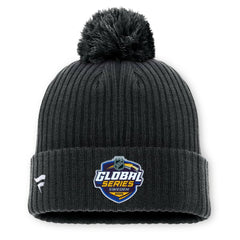 Pittsburgh Penguins Fanatics 2025 NHL Global Series Sweden Cuffed Knit Hat with Pom - Black Hats