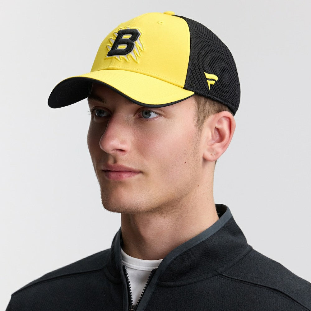Boston Bruins Fanatics 2026 NHL Stadium Series Authentic Pro Adjustable Trucker Hat - Gold/Black Hats