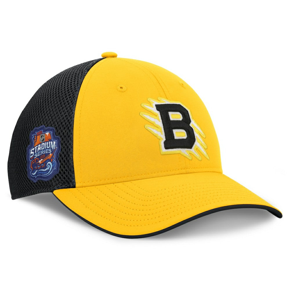 Boston Bruins Fanatics 2026 NHL Stadium Series Authentic Pro Adjustable Trucker Hat - Gold/Black Hats