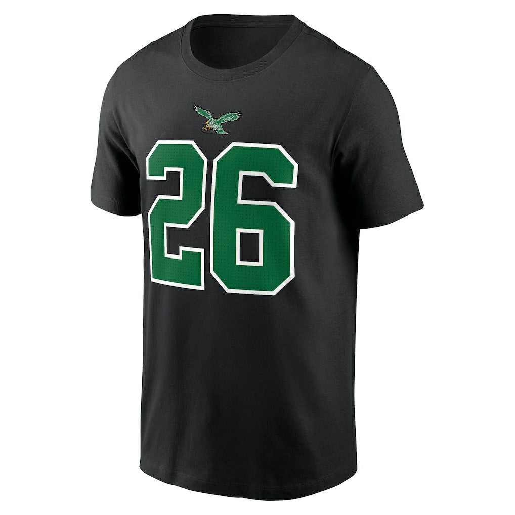 Saquon Barkley Philadelphia Eagles Player Name & Number T-Shirt - Black outlet