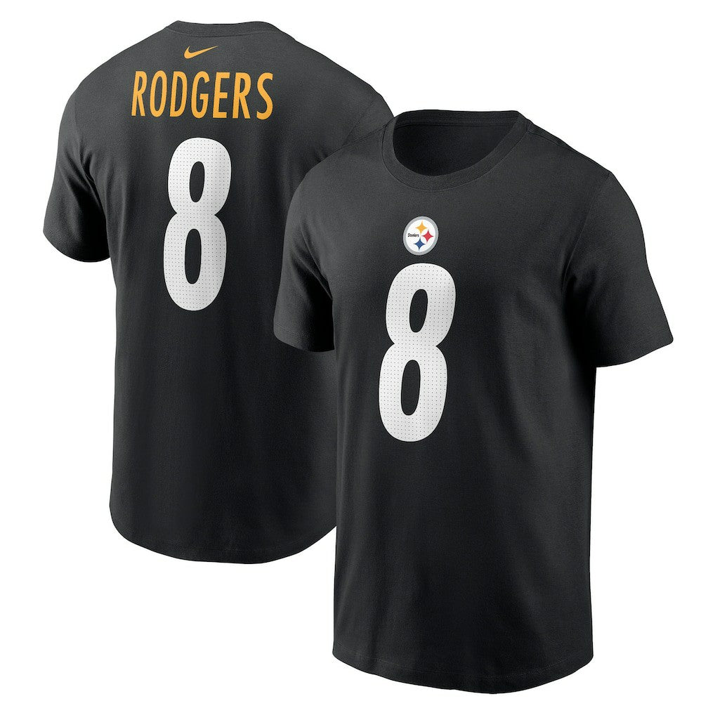 Aaron Rodgers Pittsburgh Steelers Name & Number T-Shirt - Black on sale