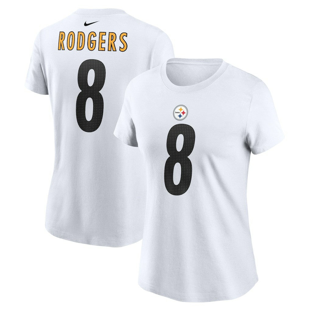 Aaron Rodgers Pittsburgh Steelers Women's Name & Number T-Shirt - White for sale