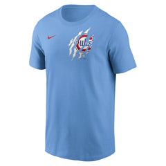 Chicago Cubs Alt Pinstripe T-Shirt Light Blue