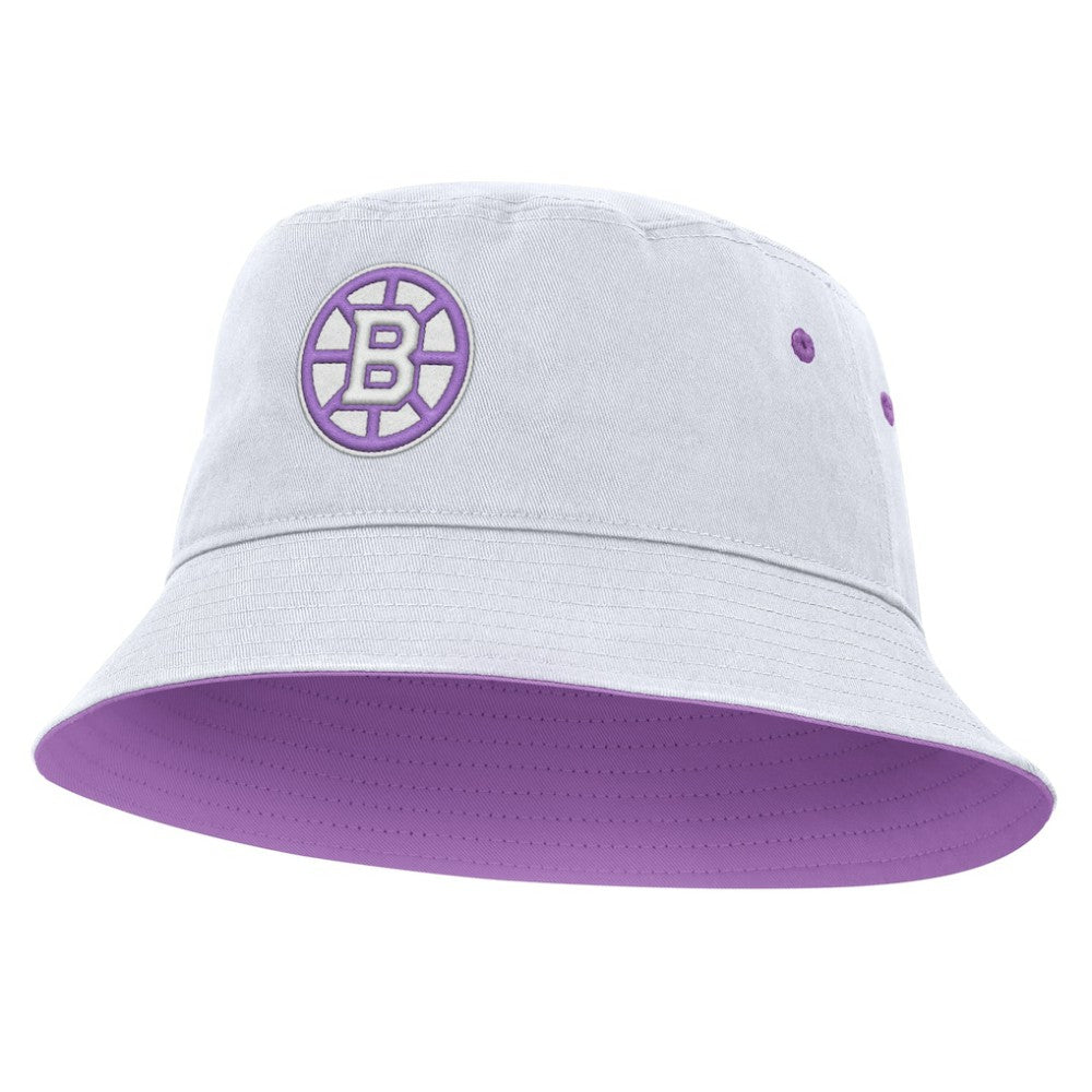 Boston Bruins Fanatics Hockey Fights Cancer Bucket Hat - White Hats
