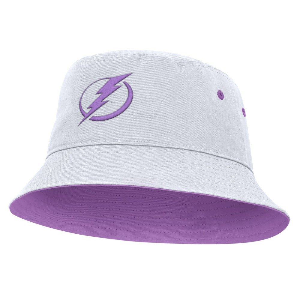Tampa Bay Lightning Fanatics Hockey Fights Cancer Bucket Hat - White Hats