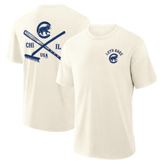 Chicago Cubs Nostalgia Stadium Slub T-Shirt Cream
