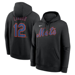 Francisco Lindor New York Mets Player Name & Number Club Pullover Hoodie Black