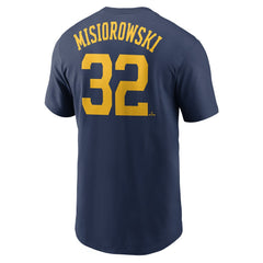 Jacob Misiorowski Milwaukee Brewers Fuse Name & Number T-Shirt Navy