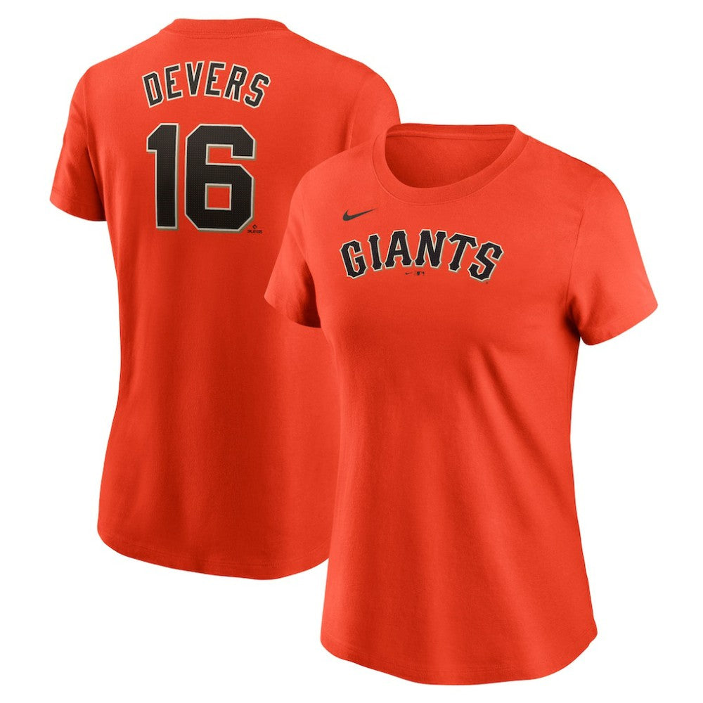 Rafael Devers San Francisco Giants Women's Name & Number T-Shirt Orange