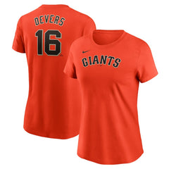 Rafael Devers San Francisco Giants Women's Name & Number T-Shirt Orange