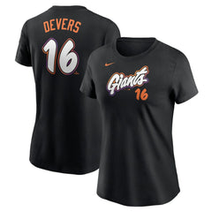 Rafael Devers San Francisco Giants Women's 2025 City Connect Fuse Name & Number T-Shirt Black