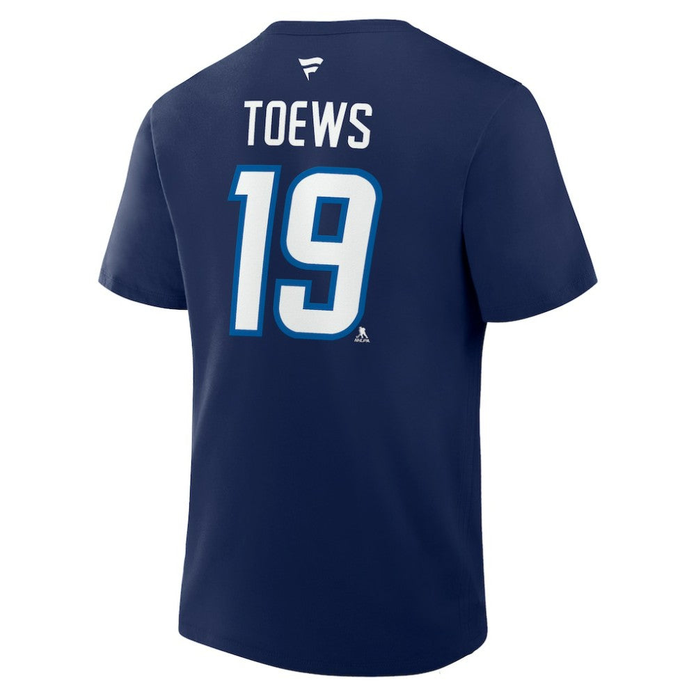 Jonathan Toews Winnipeg Jets Fanatics Authentic Stack Name & Number T-Shirt - Navy T-shirts