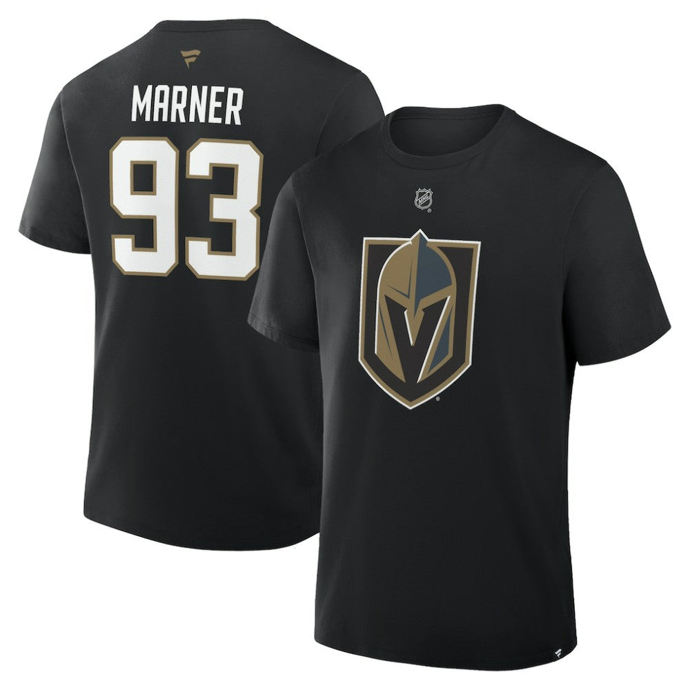 Mitch Marner Vegas Golden Knights Fanatics Authentic Stack Name & Number T-Shirt - Black T-shirts