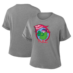 Philadelphia Phillies Women's Tribute IYKYK Tri-Blend Boxy T-Shirt Heather Gray