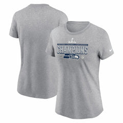 Seattle Seahawks Women's 2025 NFC Champions Locker Room Trophy Collection T-Shirt - Heather Gray outlet