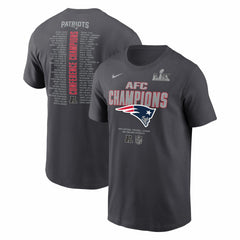 New England Patriots 2025 AFC Champions Roster T-Shirt - Anthracite on sale