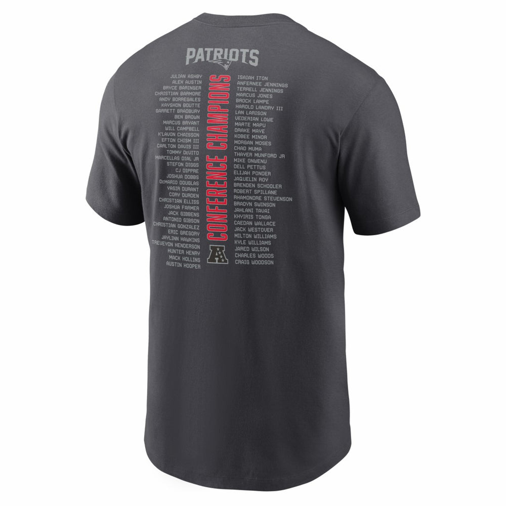 New England Patriots 2025 AFC Champions Roster T-Shirt - Anthracite on sale