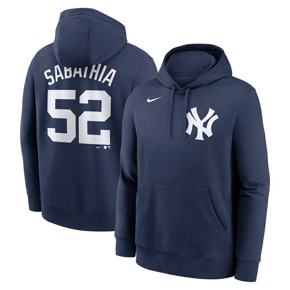 CC Sabathia New York Yankees Retired Player Name & Number Club Pullover Hoodie Navy