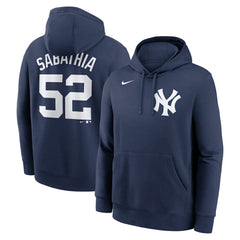 CC Sabathia New York Yankees Retired Player Name & Number Club Pullover Hoodie Navy