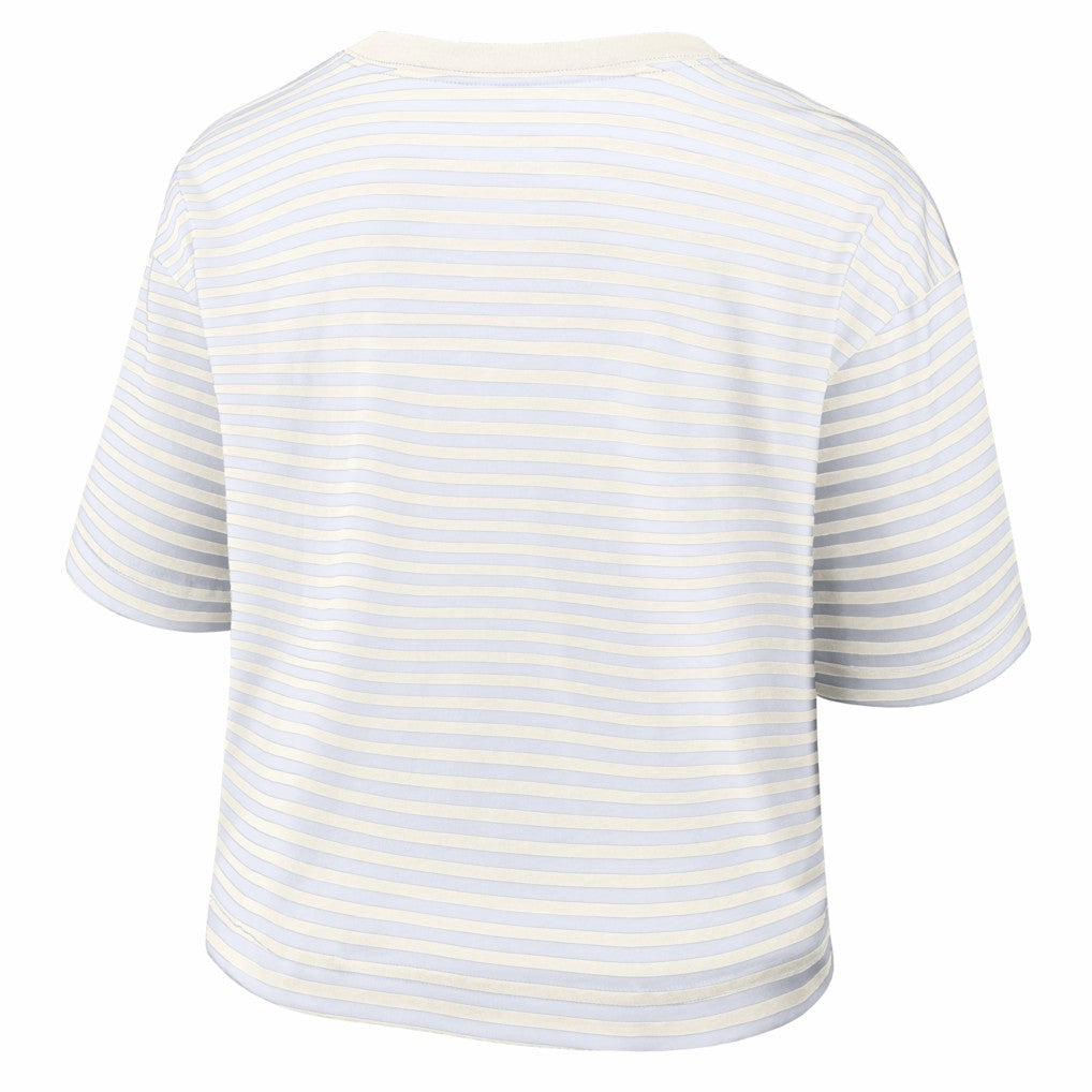 Kansas City Chiefs Women's Striped Cropped T-Shirt - Yellow/Cream sale